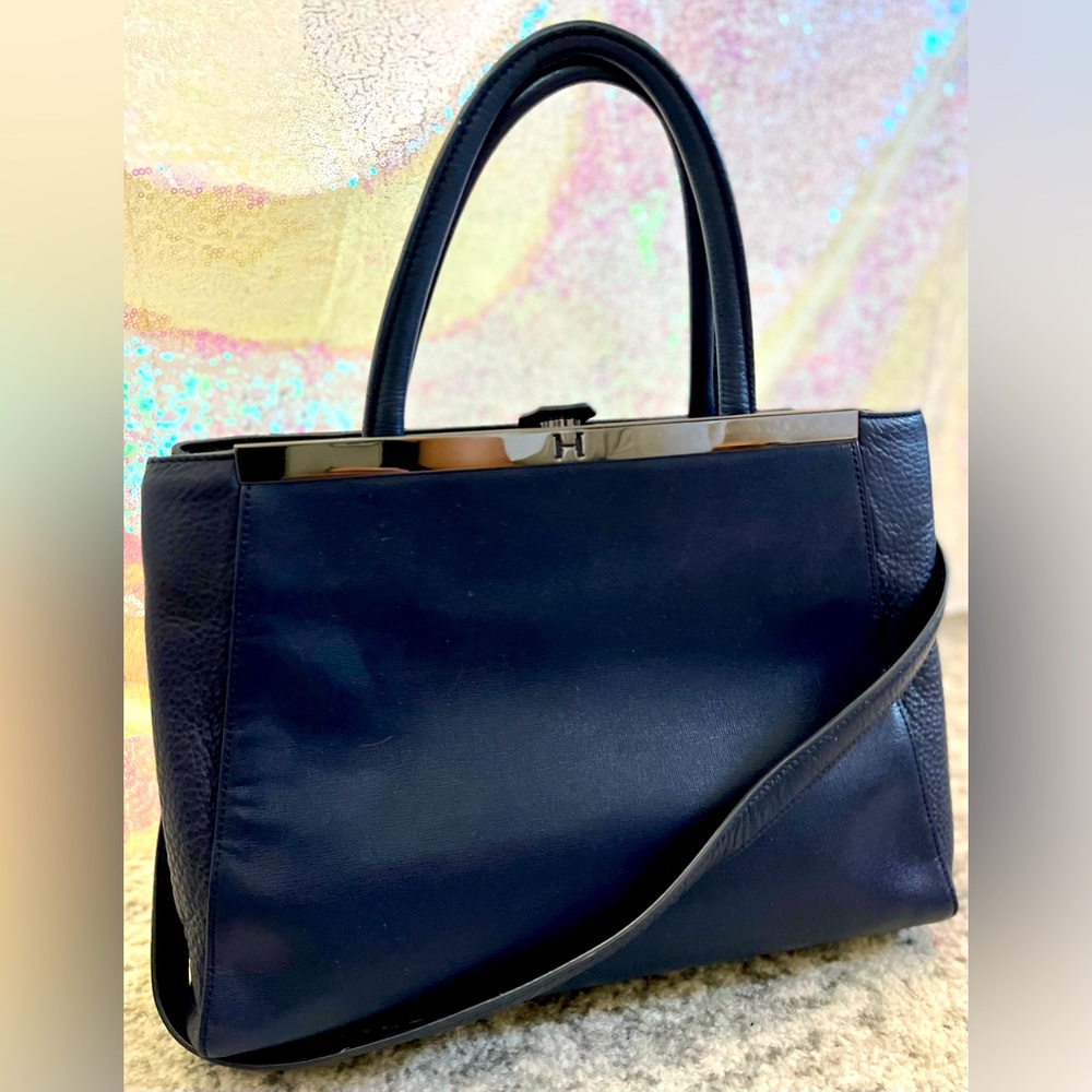 Halston Heritage Blue Leather shoulder/hand Purse